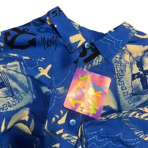 NWT JAMS WORLD Men's 2XL Nautical Sailboat Anchor Button Up Shirt Made in USA